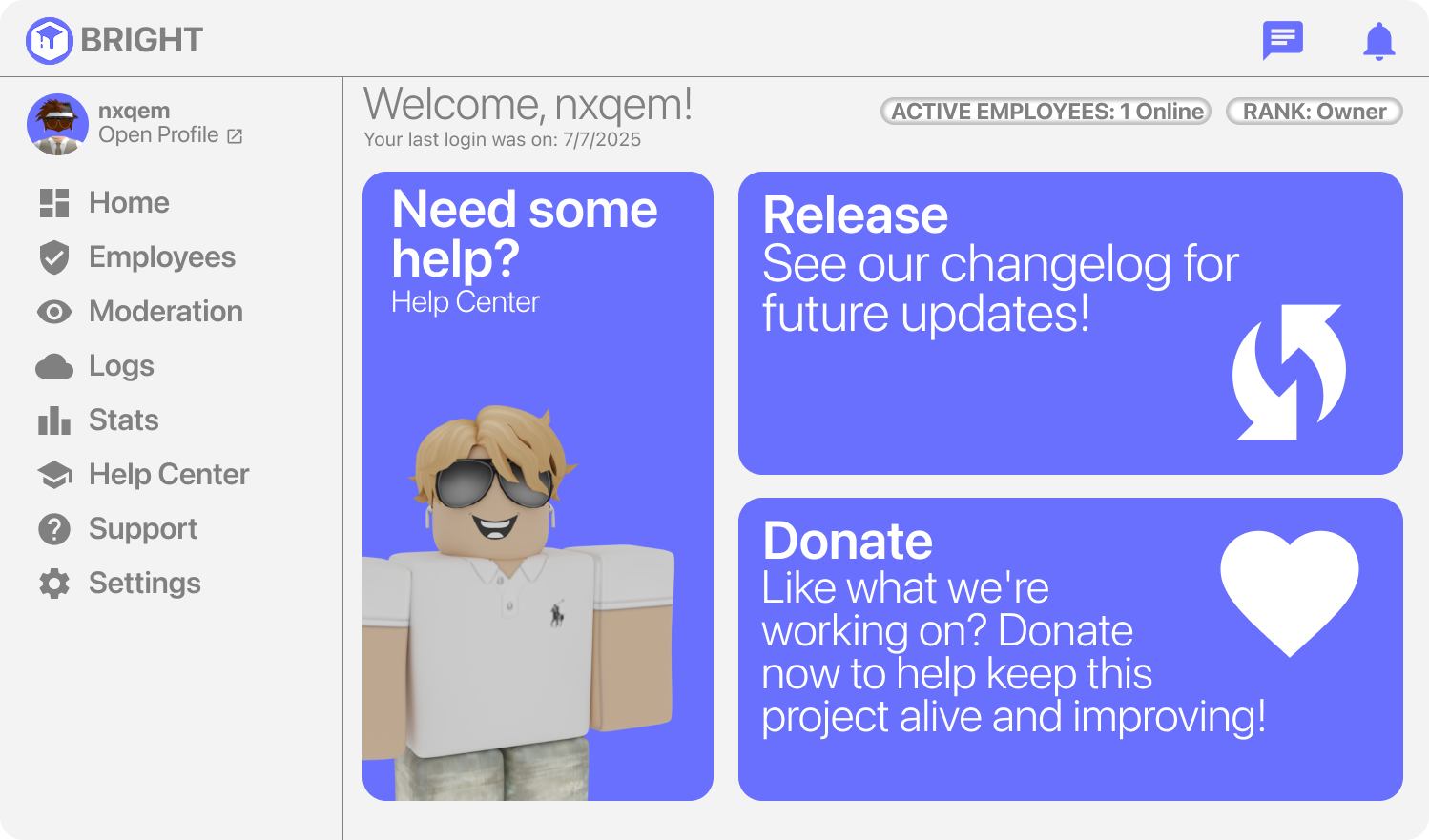 BRIGHT Admin Panel